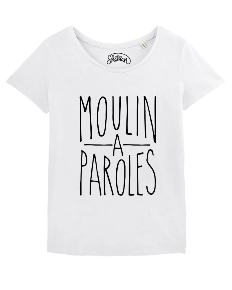 TSHIRT BLANC FEMME MOULIN A PAROLES