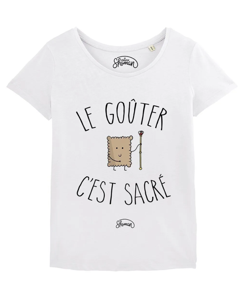 TSHIRT BLANC FEMME LE GOUTER C'EST SACRE
