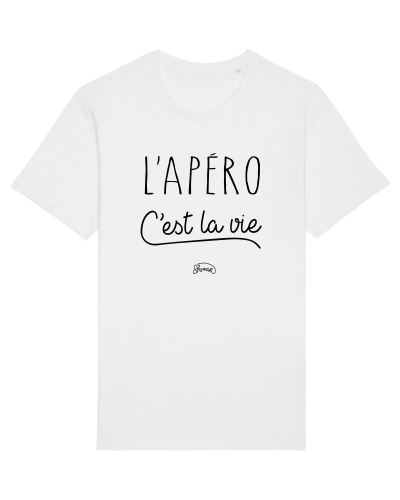 TSHIRT BLANC HOMME L'APERO C'EST LA VIE