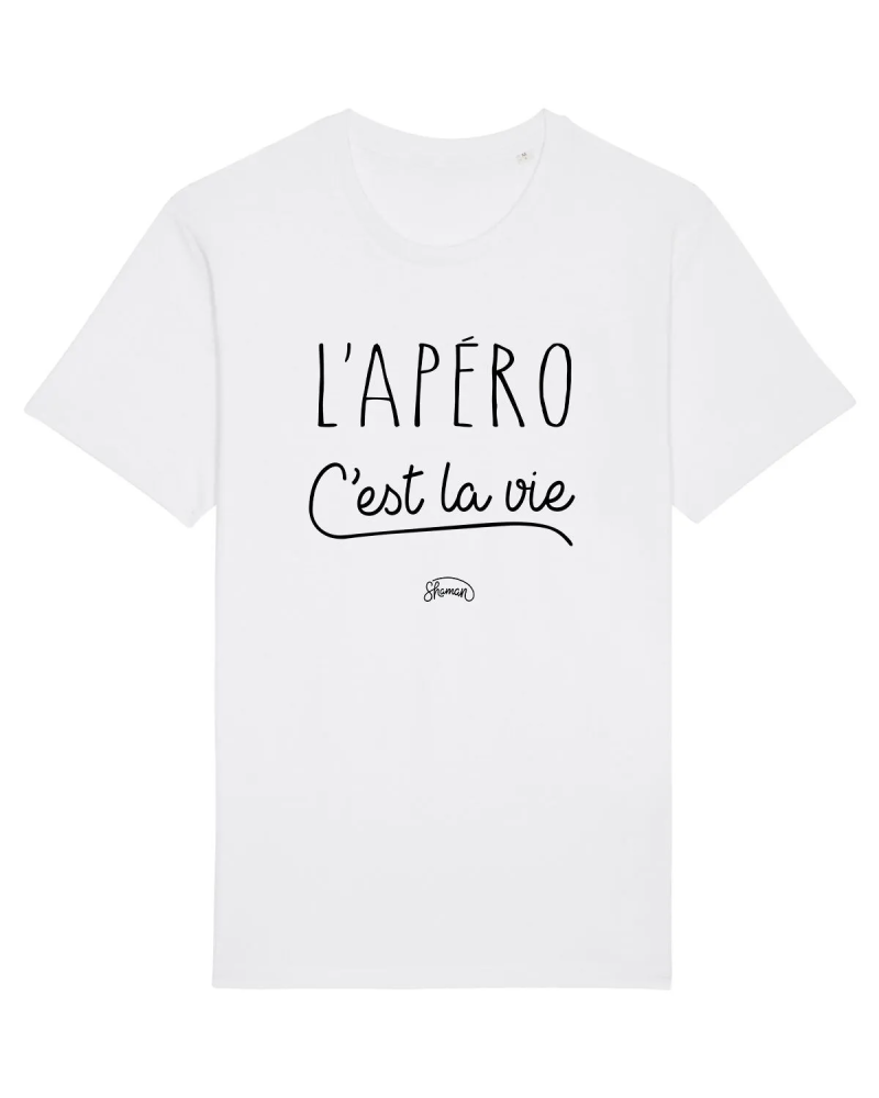 TSHIRT BLANC HOMME L'APERO C'EST LA VIE