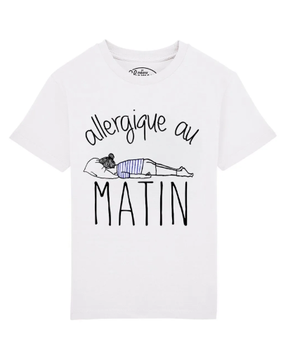TSHIRT BLANC KID ALLERGIQUE AU MATIN