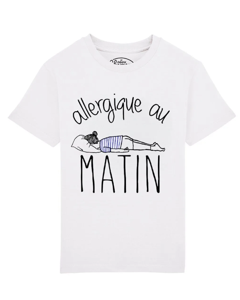 TSHIRT BLANC KID ALLERGIQUE AU MATIN