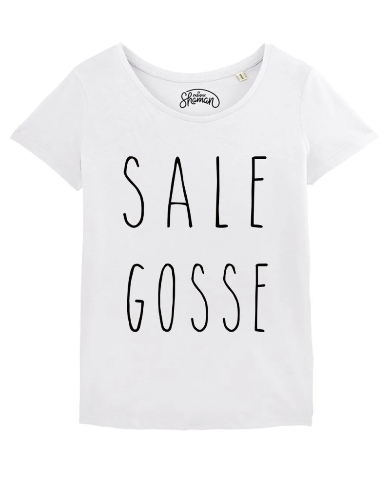 TSHIRT BLANC FEMME SALE GOSSE