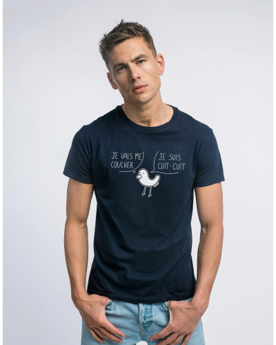 TSHIRT NAVY HOMME JE VAIS ME COUCHER JE SUIS CUIT-CUIT