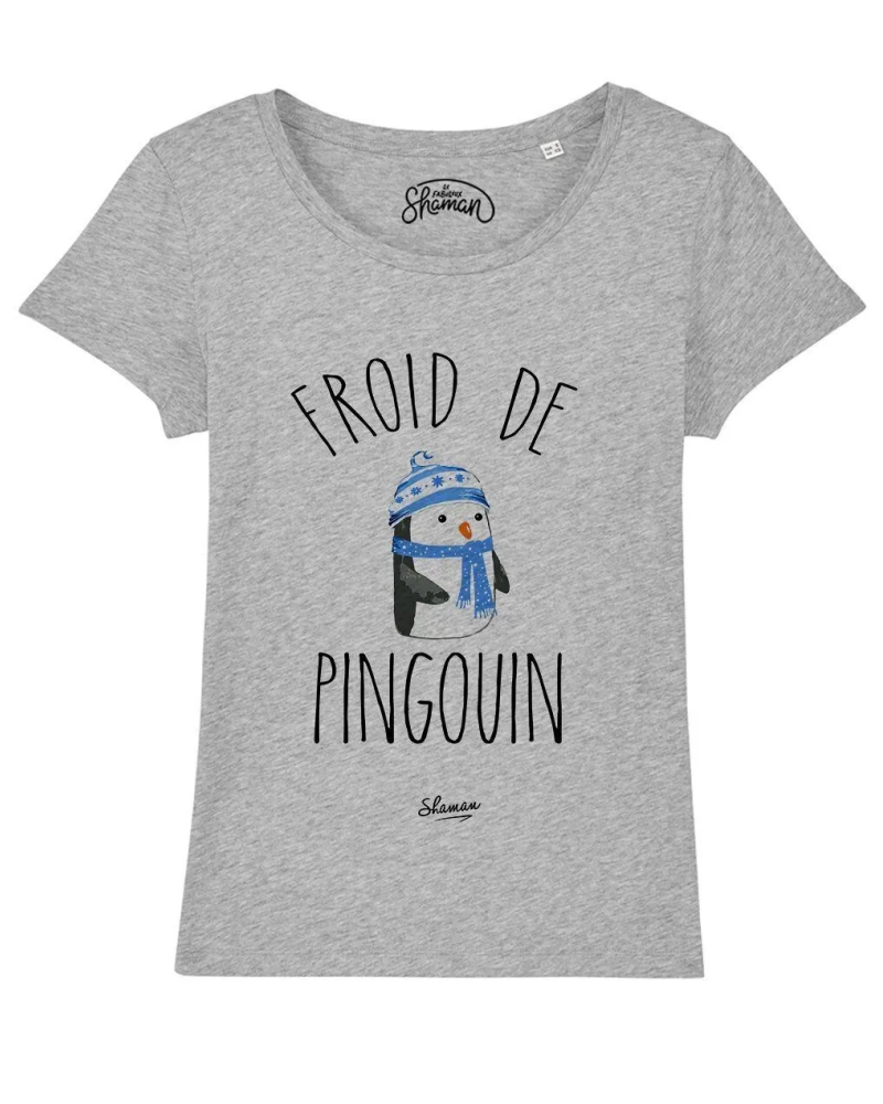TSHIRT GRIS CHINE FEMME FROID DE PINGOUIN